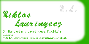 miklos laurinyecz business card